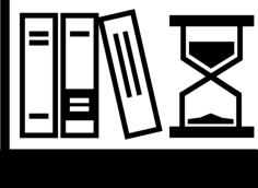 Books And Sand Clock Editable Svg Line Art, Free Vectors File